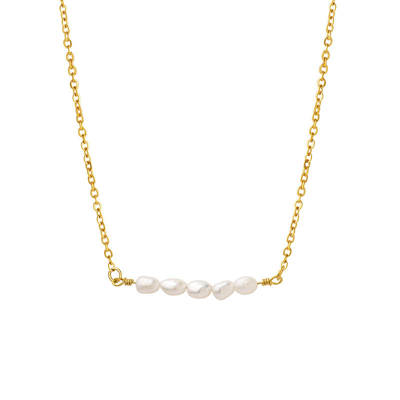 Minimal Freshwater Pearl Bar Necklace for Women | Elegant Pearl Necklace