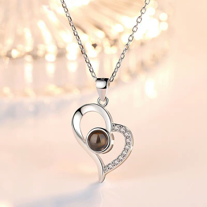 Collier pendentif cœur en cristal pour femme | Bijou d'amour élégant