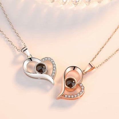 Collier pendentif cœur en cristal pour femme | Bijou d'amour élégant