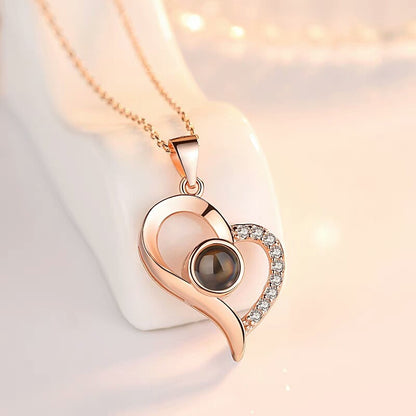 Collier pendentif cœur en cristal pour femme | Bijou d'amour élégant