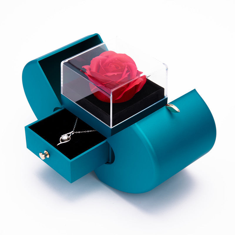 Luxury Rose Jewelry Gift Box with Drawer | Elegant Surprise Gift Box