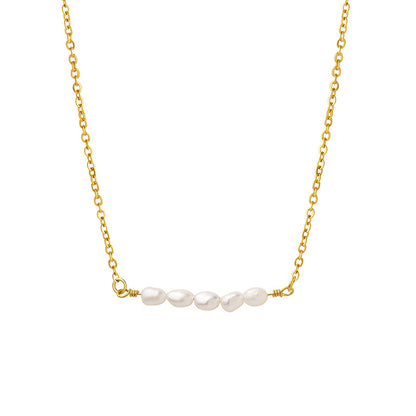 Minimal Freshwater Pearl Bar Necklace for Women | Elegant Pearl Necklace