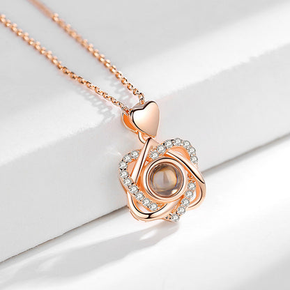 Elegant Crystal Heart Necklace in Sterling Silver | Love Necklace for Women