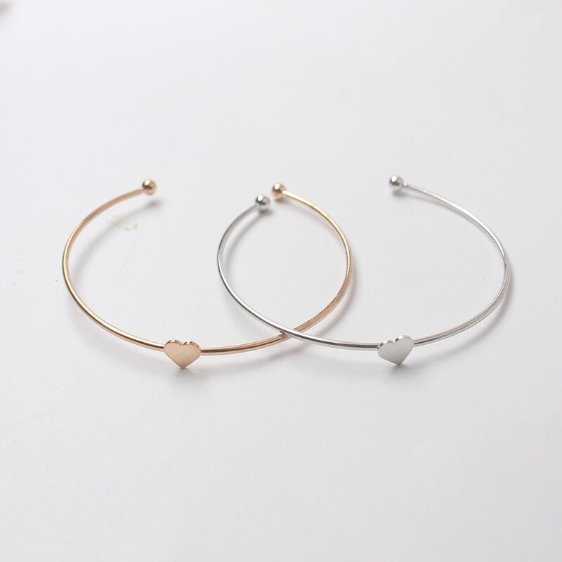 Minimal Heart Cuff Bracelet | Elegant Love Bracelet for Women