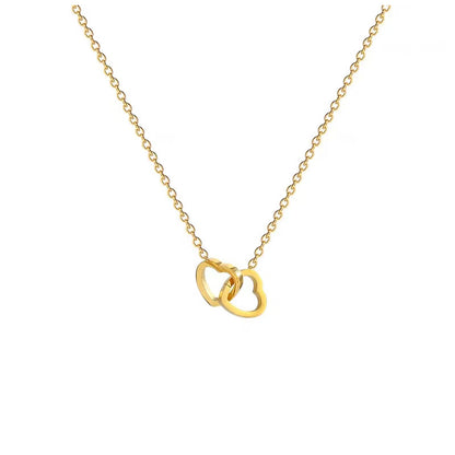 Double Interlocking Heart Necklace for Women | Minimal Love Jewelry