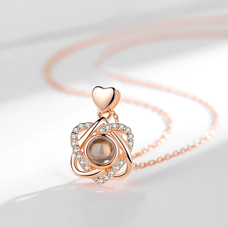 Elegant Crystal Heart Necklace in Sterling Silver | Love Necklace for Women