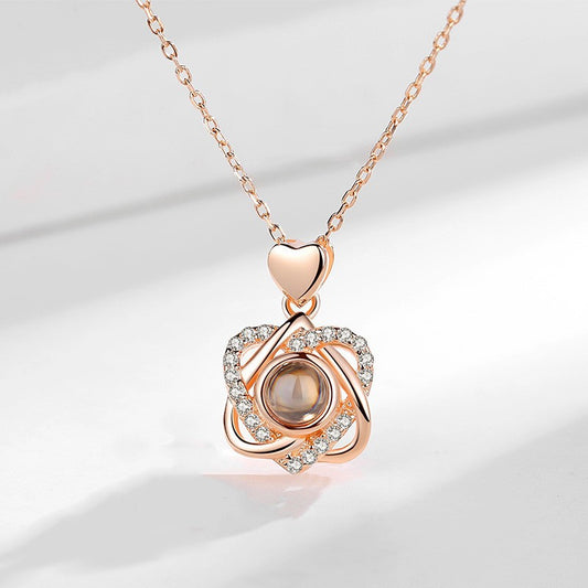 Elegant Crystal Heart Necklace in Sterling Silver | Love Necklace for Women