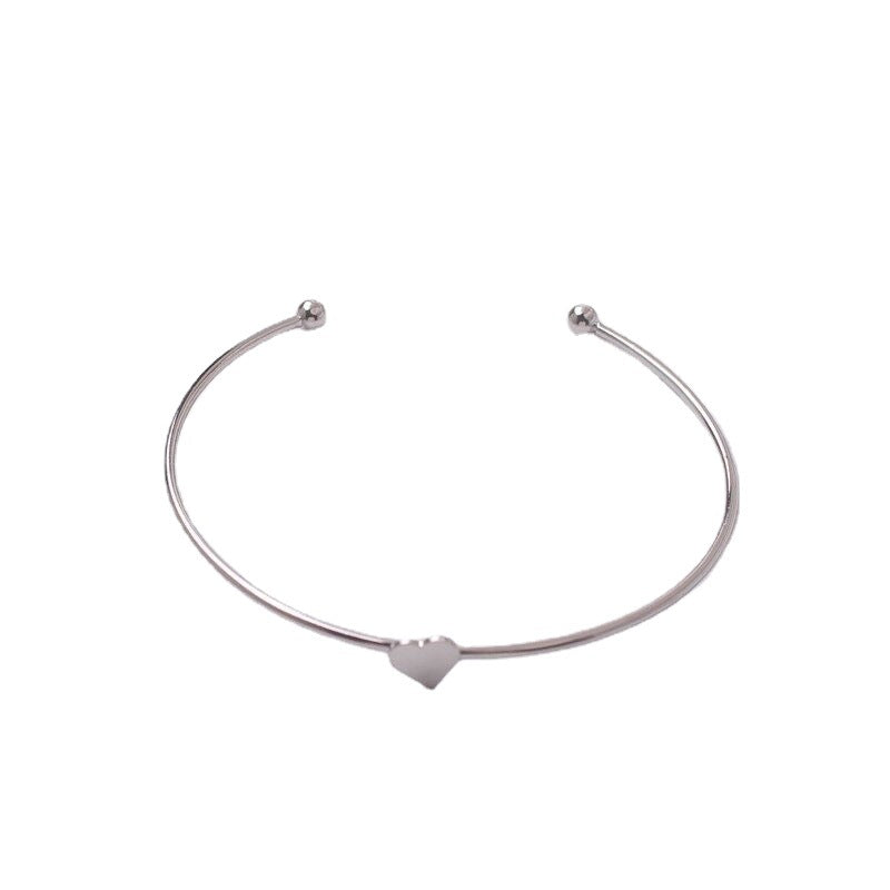 Minimal Heart Cuff Bracelet | Elegant Love Bracelet for Women