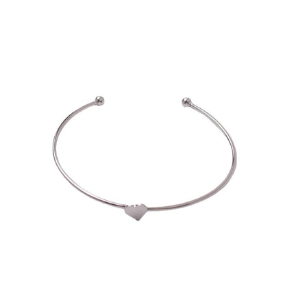 Minimal Heart Cuff Bracelet | Elegant Love Bracelet for Women